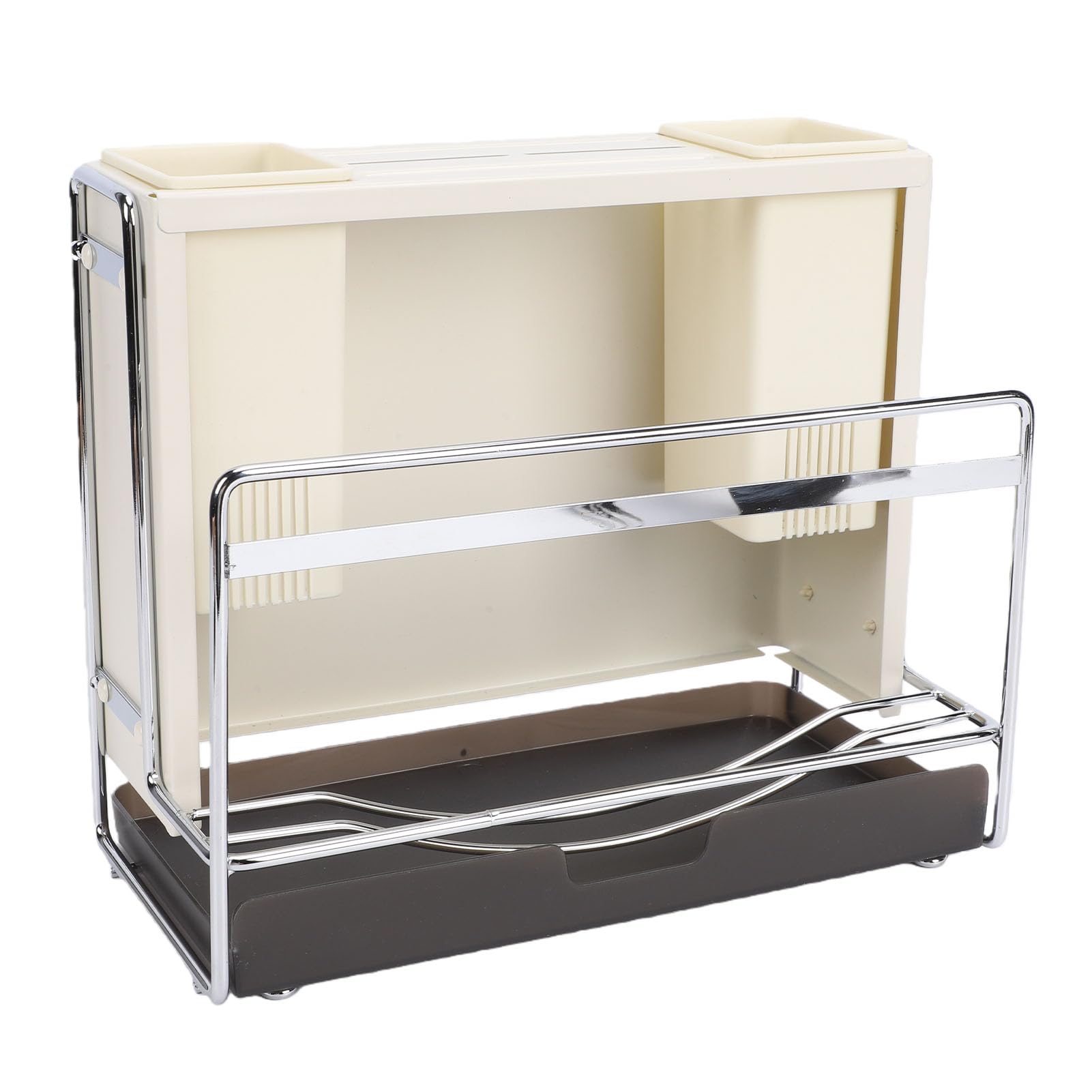 Organizzatore per Taglieri, Scaffale da Bancone da in Acciaio Inossidabile 304 con Vassoio Raccogligocce Rimovibile, Contiene Taglieri, Coperchi, Utensili per Armadi, Lavelli, Piccole Cucine