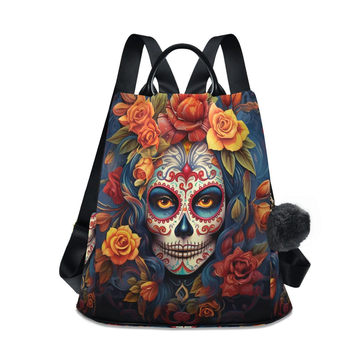 ALAZA Dia Muertos Mexican Day Of The Dead Girl Sugar Skull Trips Hiking Camping Rucksack Pack for Women