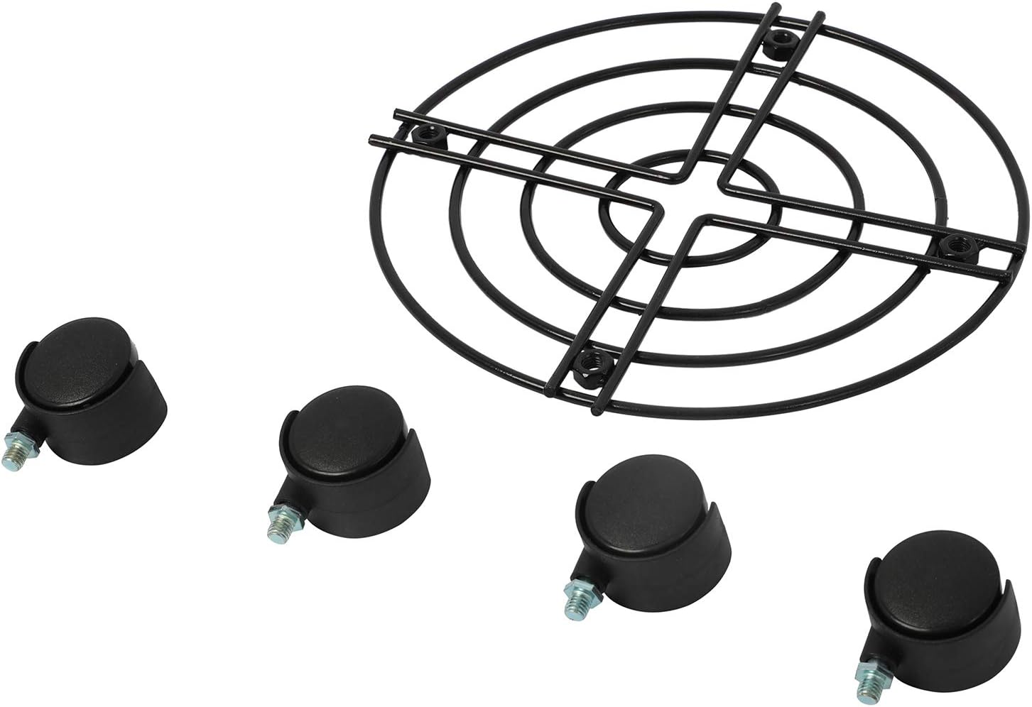 Homend Black Metal Plant Caddy with Wheels,Heavy Duty Iron Potted Plant Flower Stand Trolley Caddy with Swivel Casters Indoor Outdoor Home Garden Tools (3, 12inch(30cm))