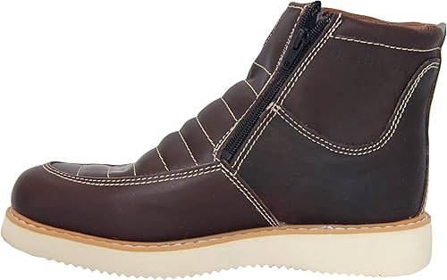 Miniatura 3 de The Western Shops Bota de trabajo de cuero con doble cremallera para hombre (10.5, café)