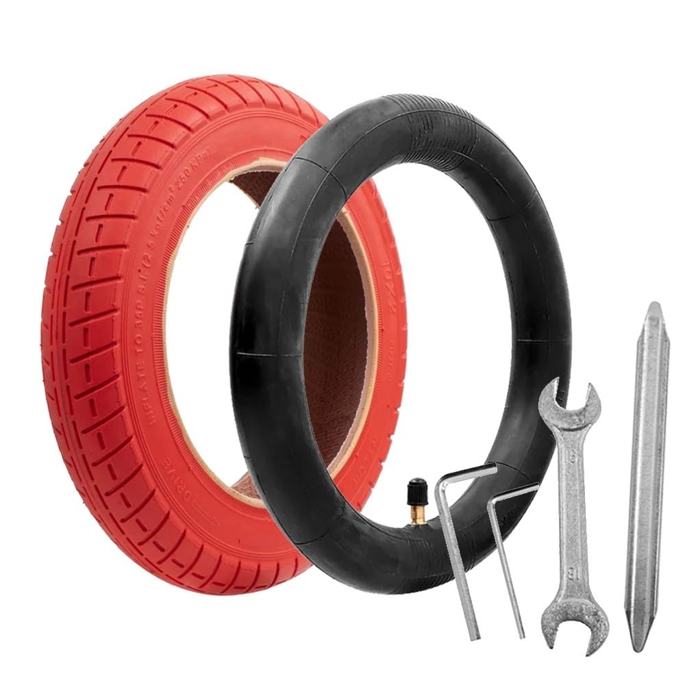 Camera d'Aria Gonfiabile/Pneumatico Esterno da 10 Pollici for Scooter Elettrico Compatibile for Xiaomi M365/m365 PRO/pro2 Pneumatici for Pneumatici Fuoristrada(1 Set Red 180)