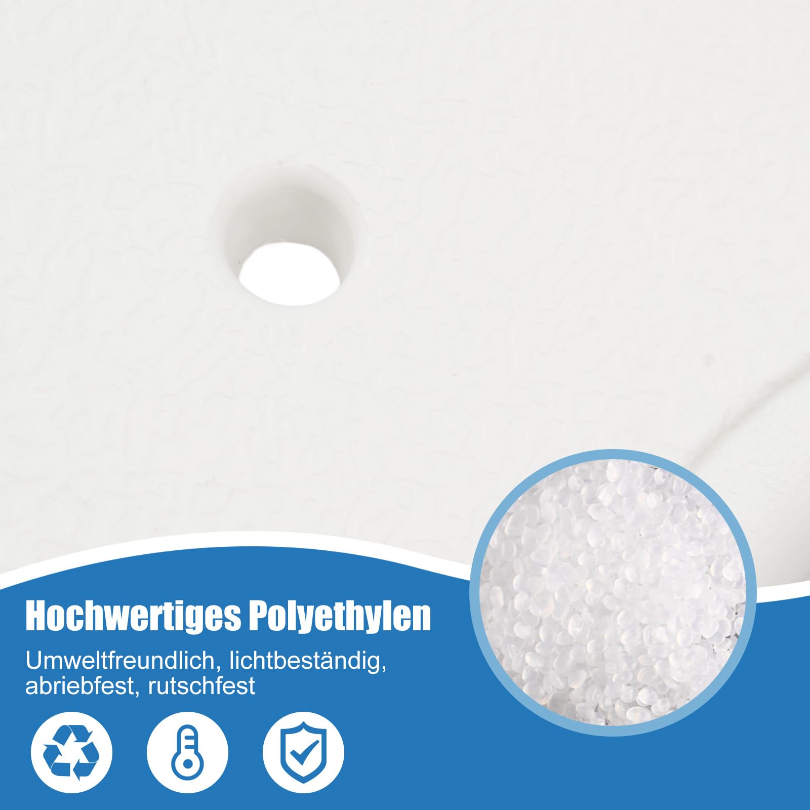 Duschhocker Höhenverstellbar Duschstuhl mit Hygieneausschnitt Griffen Badhocker 37–51 cm Rutschfester Duschsitz Leicht & Sicher für Senioren, Schwangere & Menschen mit Handicap