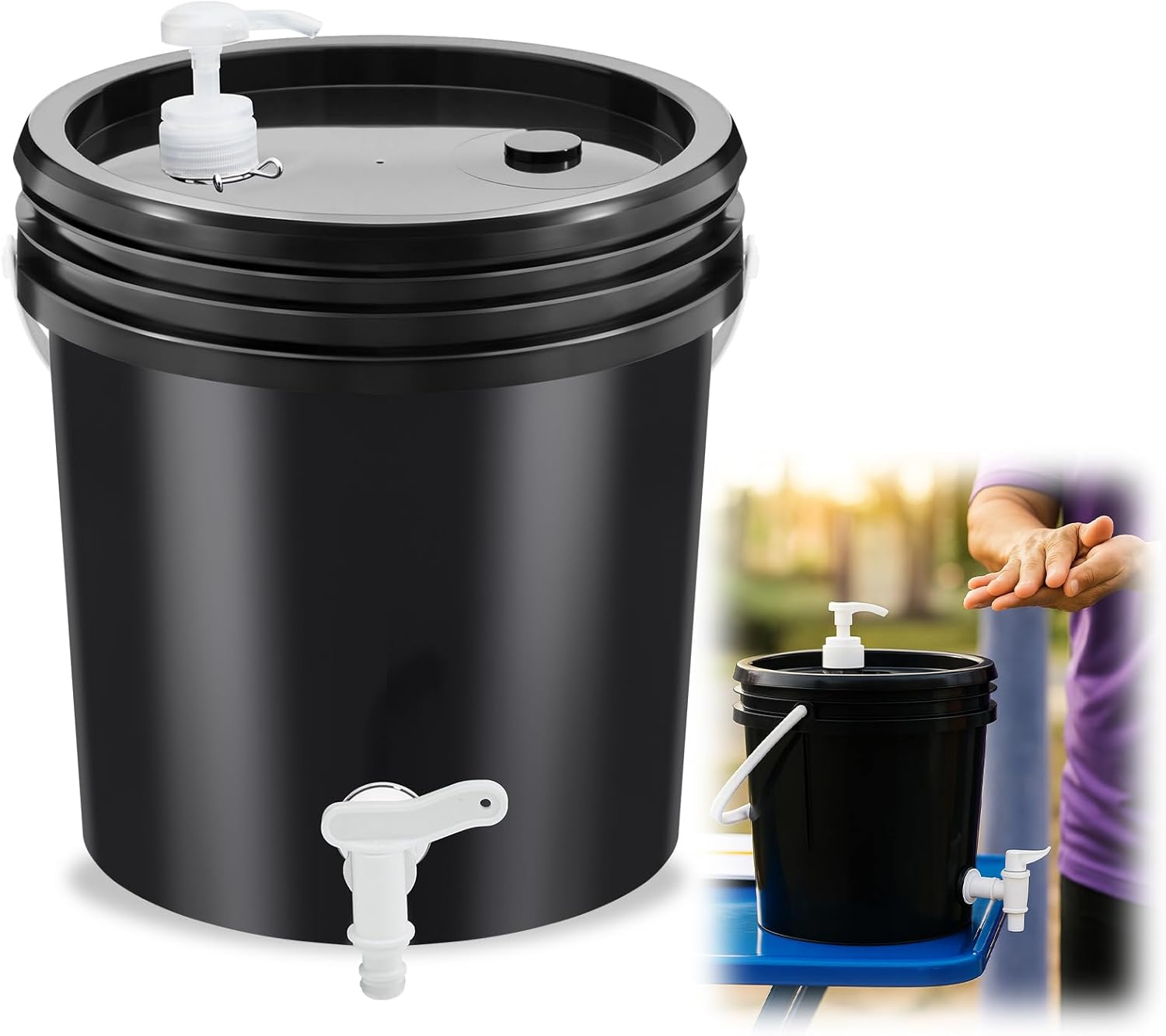 Honeydak Portable Hand Wash Station with Soap Dispenser 2.6 Gallon Portable Hand Washing Station for Sports Outdoor Events Camping Beach Travel