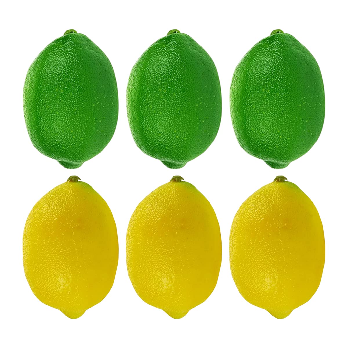 SamGreatWorld 6 Pcs Artificial Lemons Fruit Decoration, Lifelike Green Lemons Yellow Lemons Fake Fruits Toy for Home Kitchen Party Decoration Photography Props