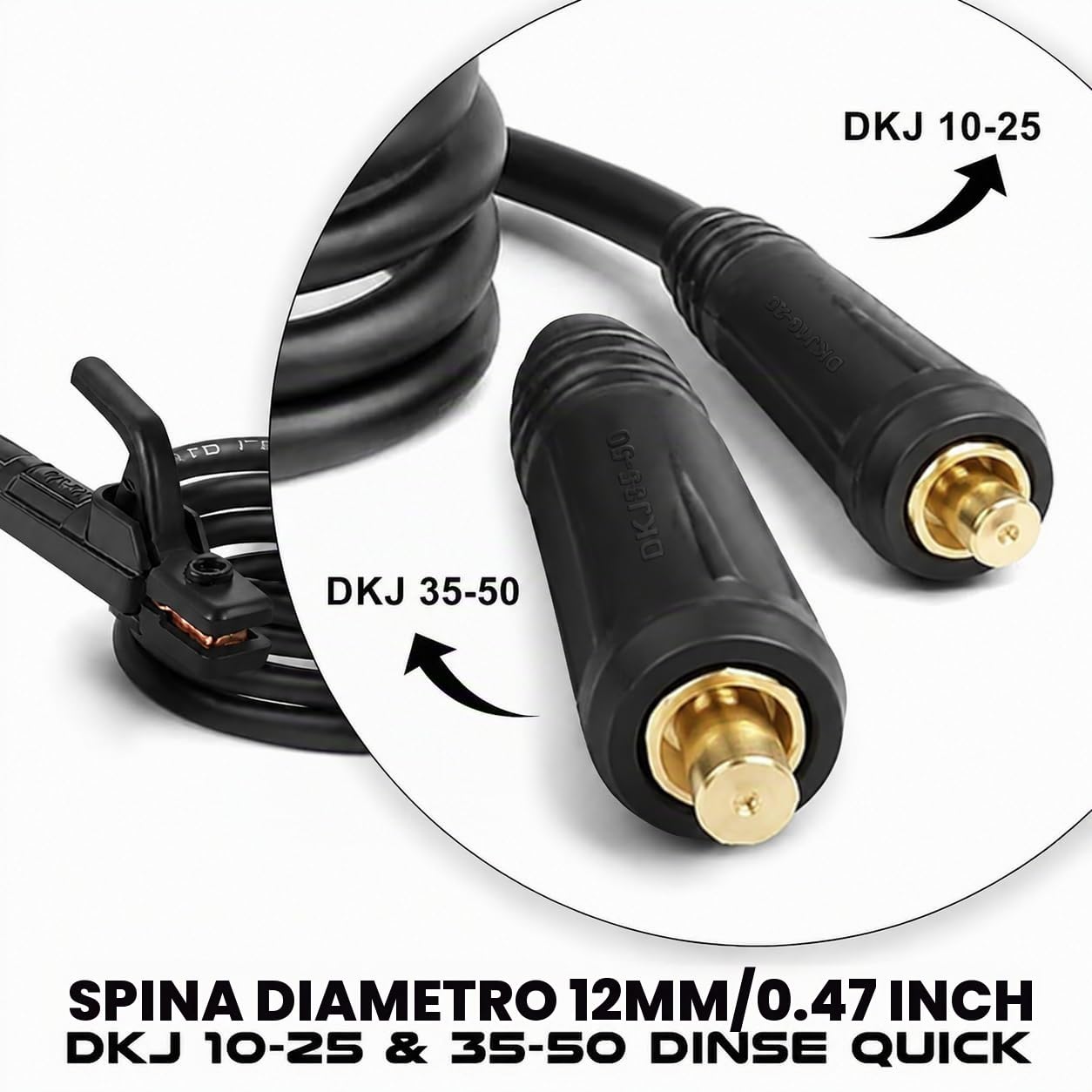 SSIMDER Portaelettrodo per Saldatura con Cavo MMA ARC Stick Saldatura Morsetto di Terra e Cavo di Saldatura Portaelettrodo Stick Pinza Saldata Morsetto Pinza di Tenuta in Rame per Macchina Saldatrice