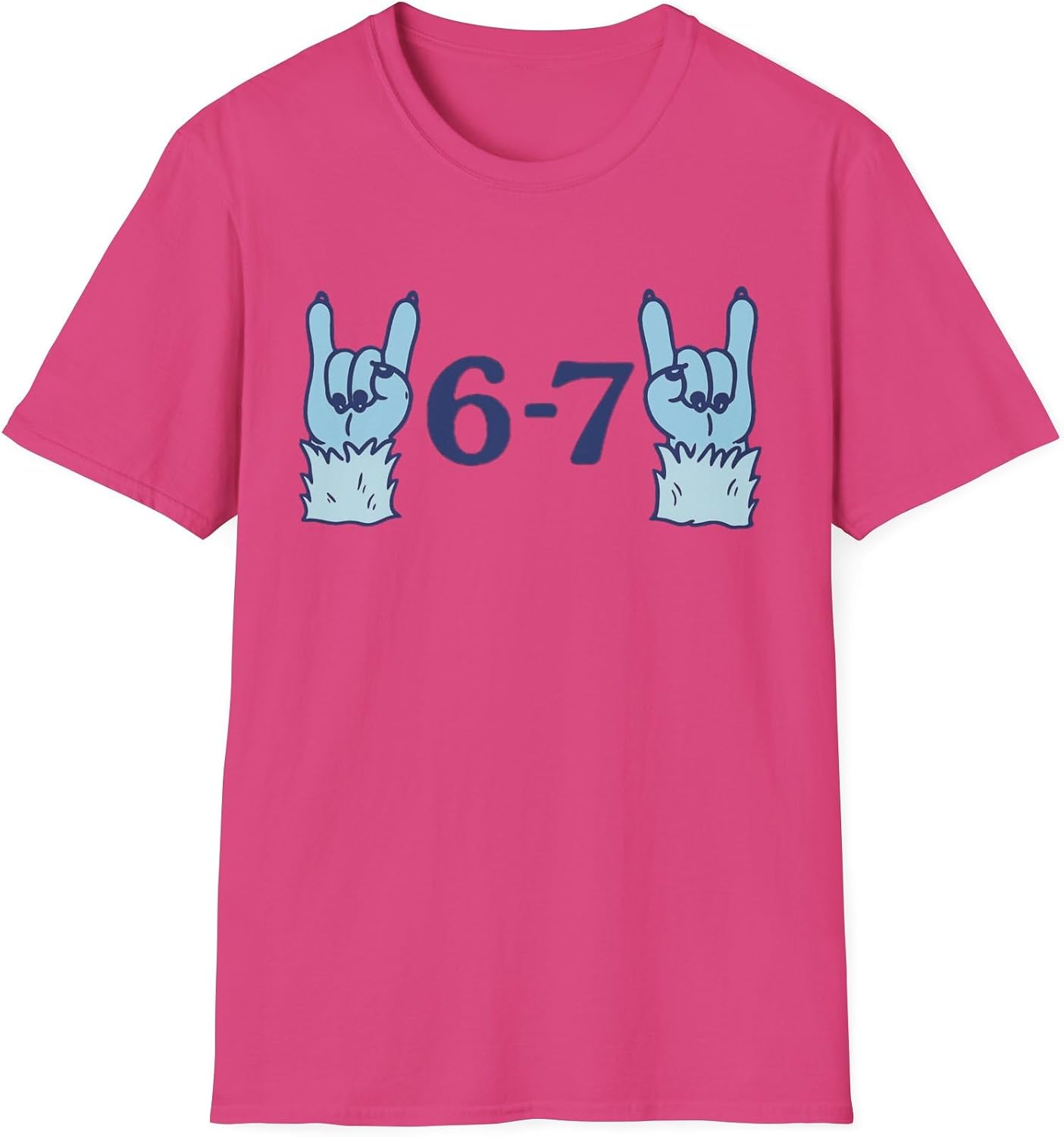 6-7 Meme Shirt, Viral Number Tee with Cryptid Hands