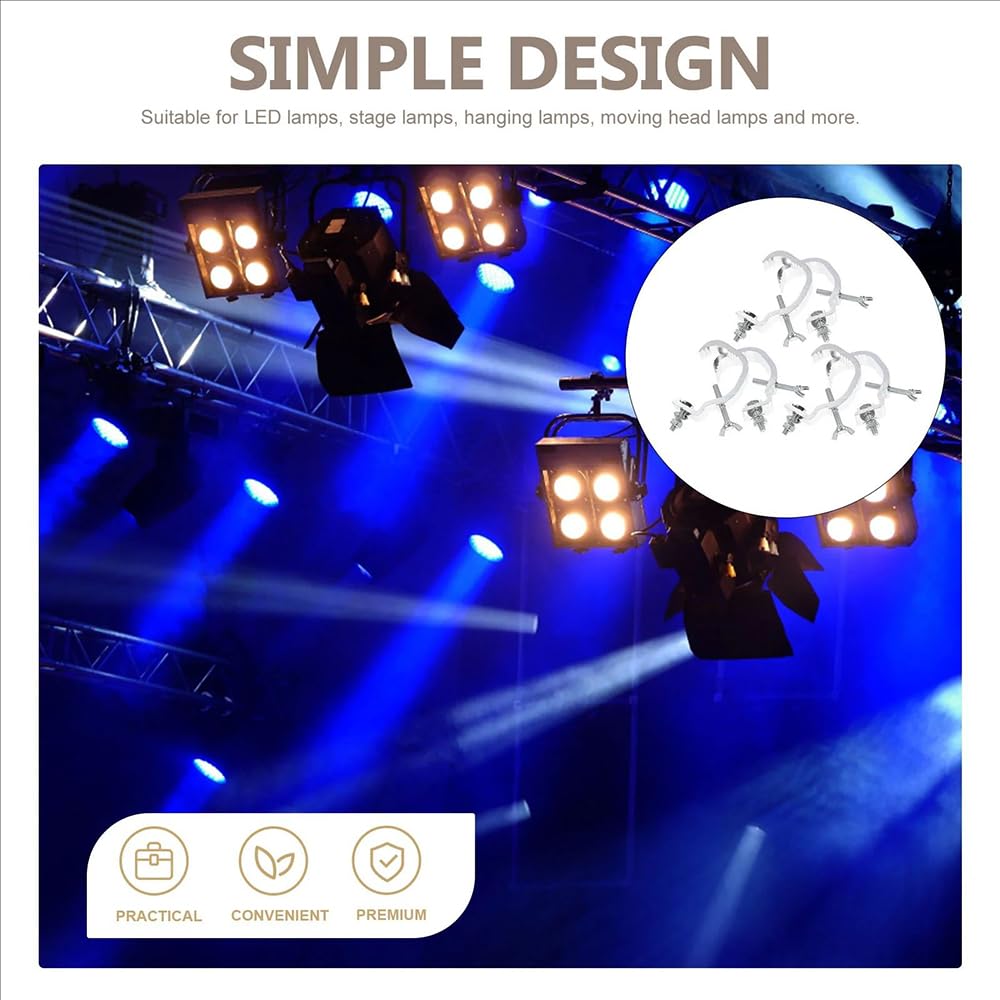 Morsetti per Luci Scena,Morsetto per Traliccio Luci,Truss Clamp Ganci Tralicci Luci,10pcs Truss Morsetto di fissaggio 30-52 mm Con 10 corde 80 mm di lunghezza per Accessori di illuminazione