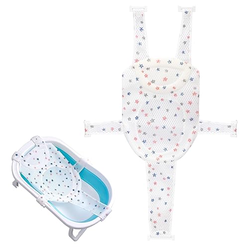 Miniatura 19 de Colorlife Asiento de Baño para Bebé con Malla de Apoyo, Cojín de Apoyo para Baño Infantil, Cómodo Ajustable Antideslizante de Tres Puntos para Baño