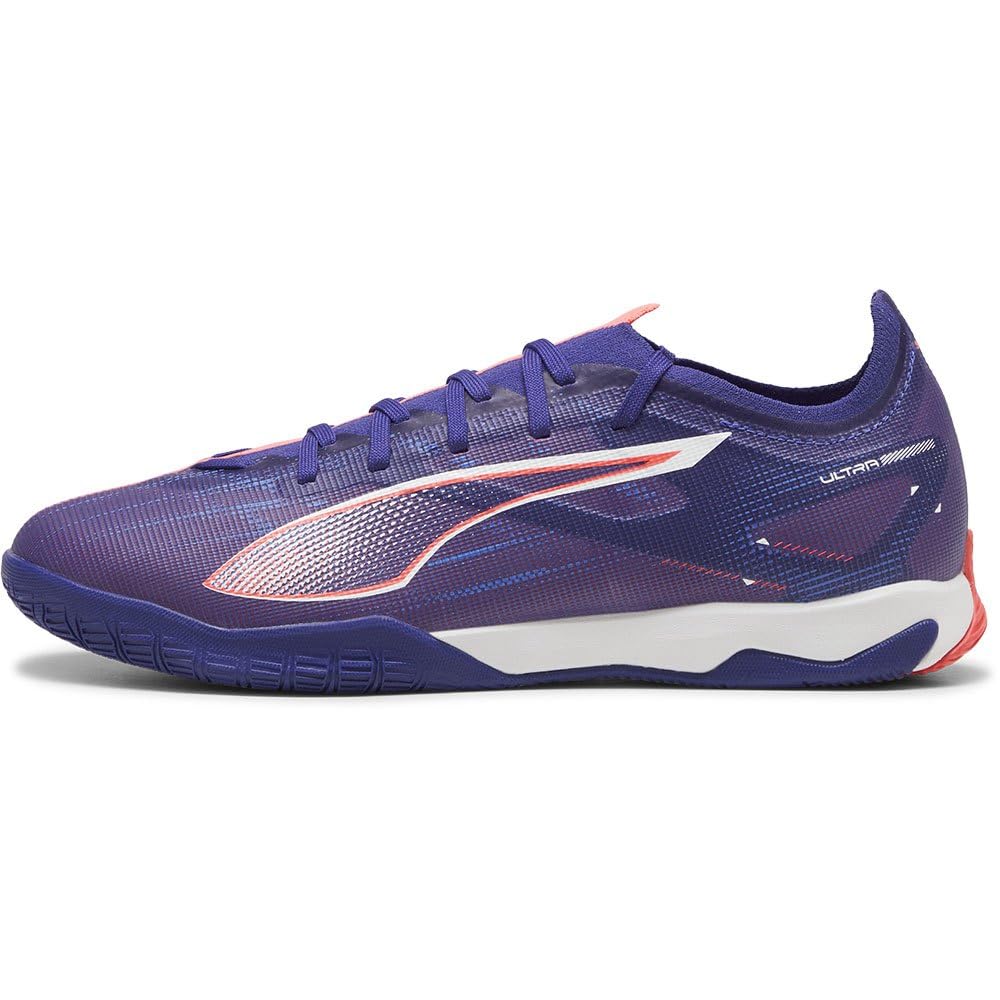PUMA Unisex Adults Ultra 5 Match IT Soccer Shoe, Lapis Lazuli-PUMA White-Sunset Glow, 3.5 UK