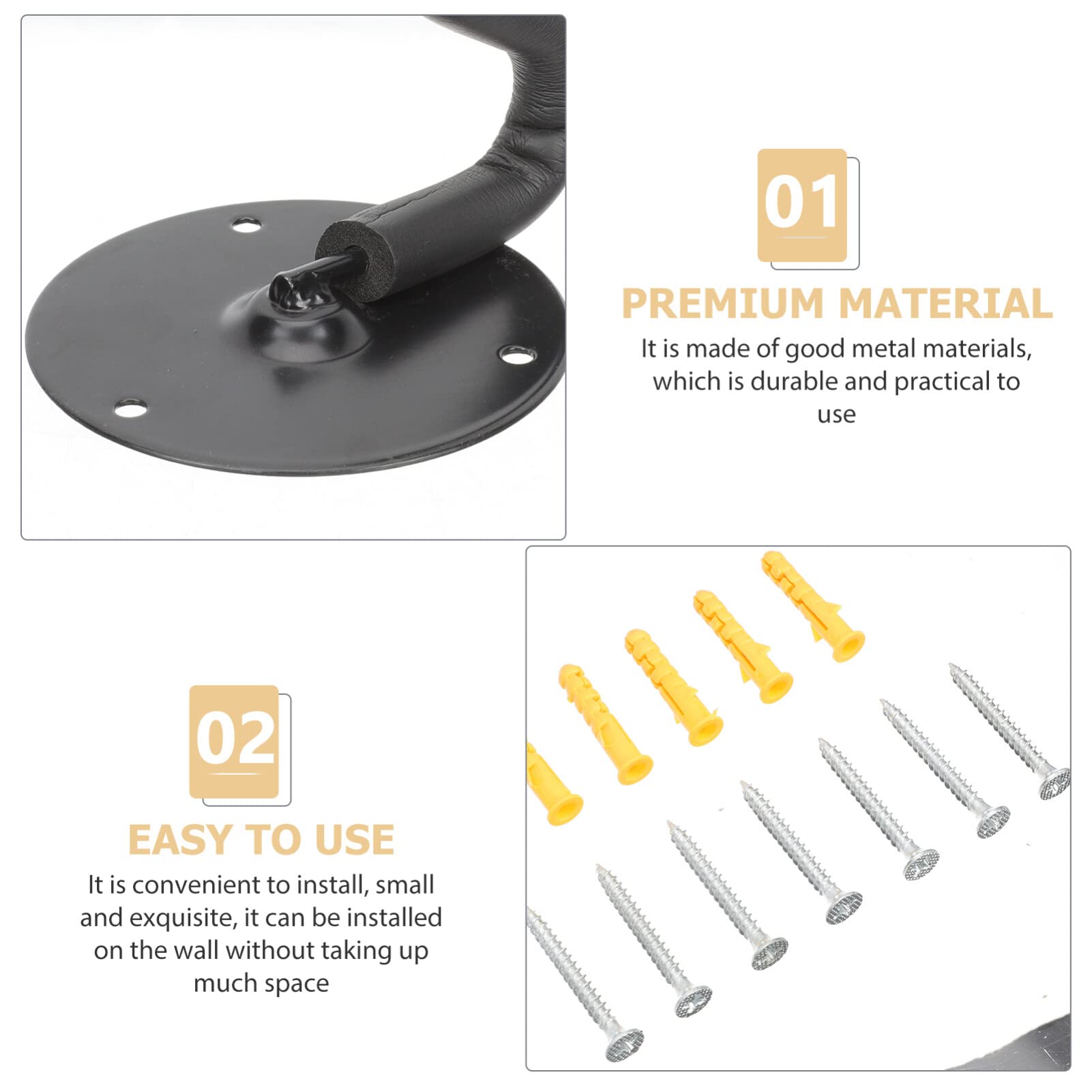 Mikinona 1set Supporto Da Muro Per Chitarra Metallo Gancio Orizzontale Per Esposizione Di Chitarre Elettriche Acustiche e Ukulele Facile Installazione Con Kit Di Viti Inclusi Resistente e