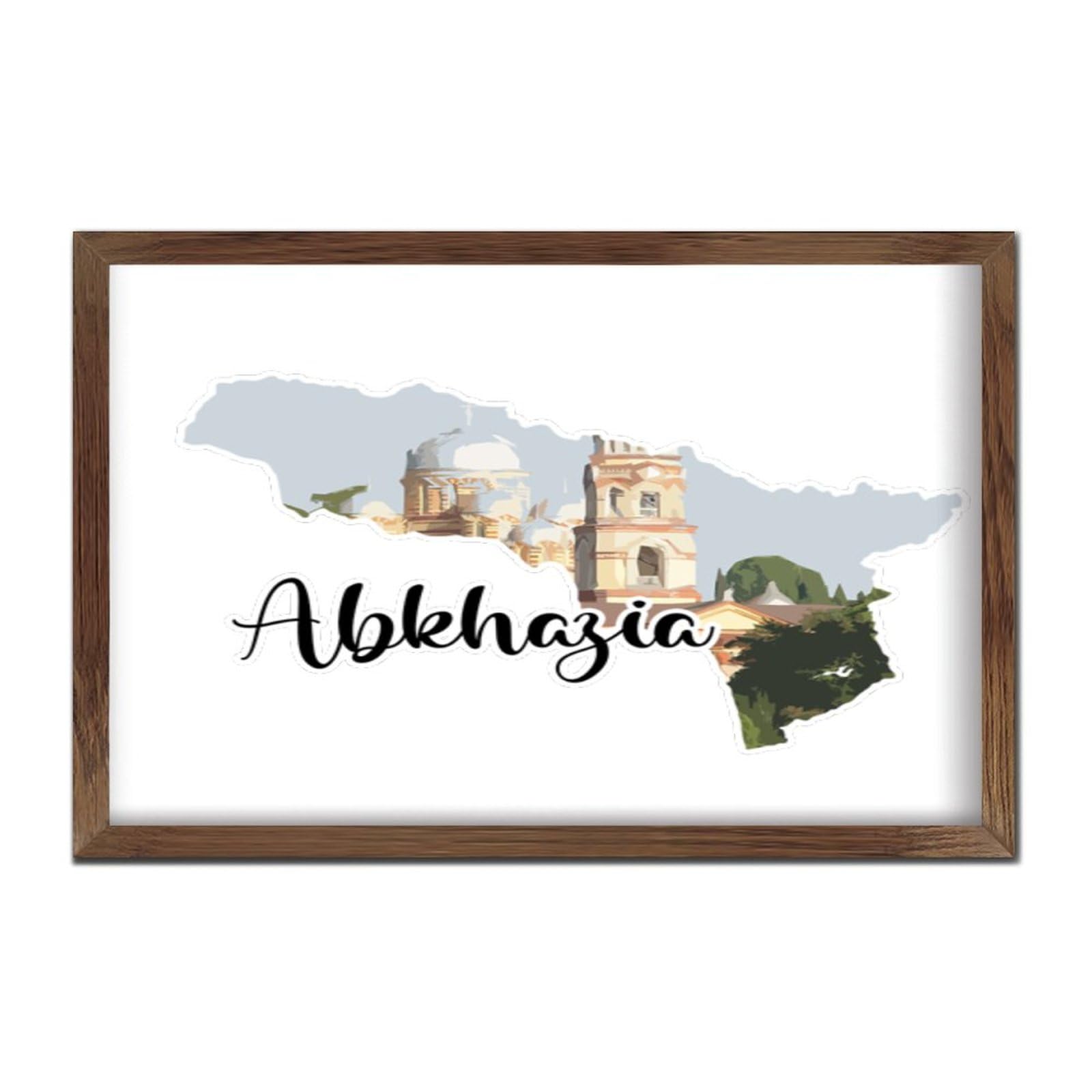 Letrero de madera de Abjasia de 8 x 12 pulgadas, regalo de decoración