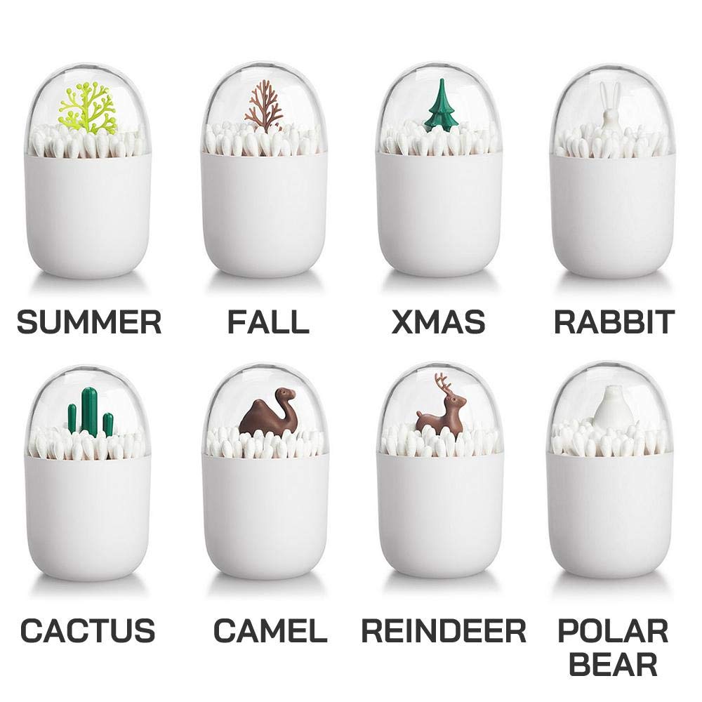 THE QUIRK BOX Winter Time Cotton Bud Holder Cotton Swab Organizer - Assorted