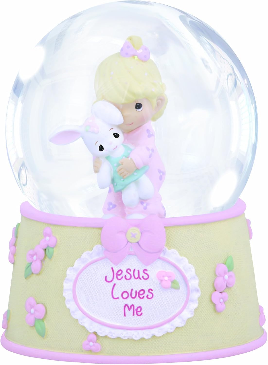 Precious Moments "Jesus Loves Me" Resin and Glass Musical Snow Globe, Cherished Gift for Baptisms, Christenings, Birthdays, 132102