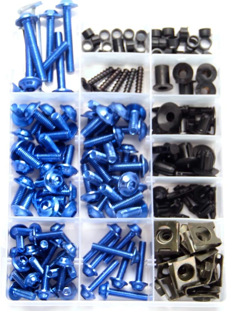 M5 M6 CNC Fairing Bolt Kit Bodywork Screw Compatible with Suzuki GSXR GSX R 600 750 K6 2006 2007 Blue