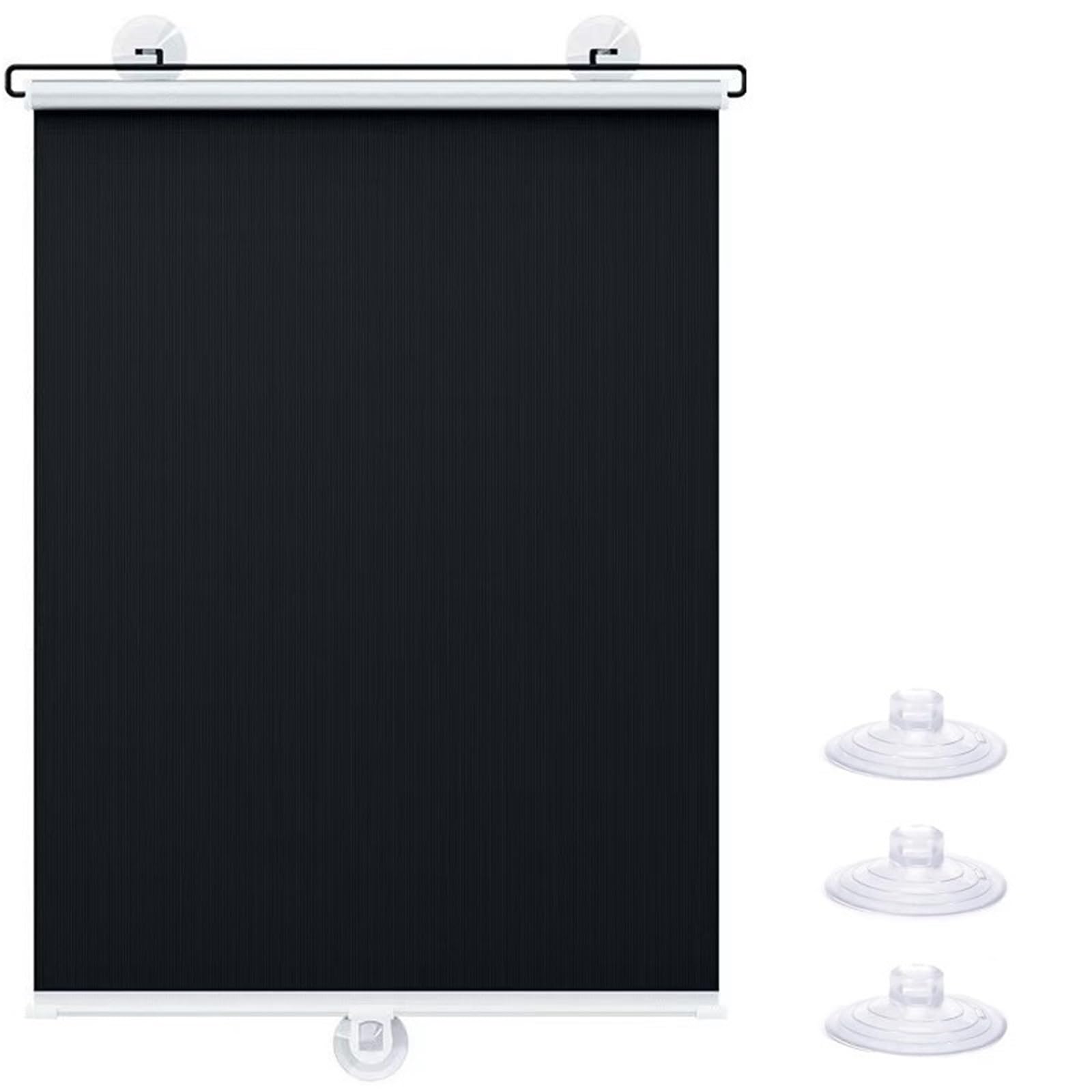 Suction Blinds For Windows No Drill Retractable Roller Window Shades Suction Cup Blackout Roller Blind Curtains Shade Cover for Bedroom Bathroom Office Car(50x125cm)