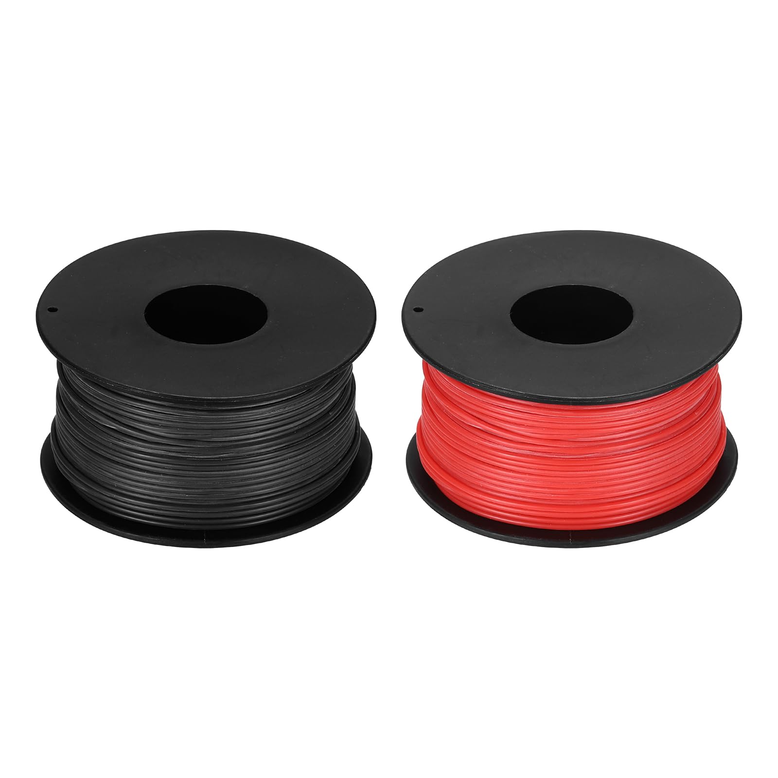 sourcing map 2pcs 28 AWG Silicone Electrical Wire Spool, 28 Gauge 45.7m/150ft Electrical Wires, 600V 200C Tinned Copper Stranded High Temp Battery Wire for Automotive, RV Inverter - Red & Black