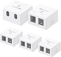 Vista 8 de Cable Matters Caja de montaje en superficie de jack Keystone de 2 puertos certificada por UL, paquete de 10, en blanco