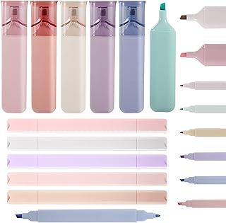 12pcs Aesthetic Highlighters, Pastel Highlighters Markers with Soft Chisel Tip Dry Fast No Bleed Bible Highlighter for Office School Journal Supplies