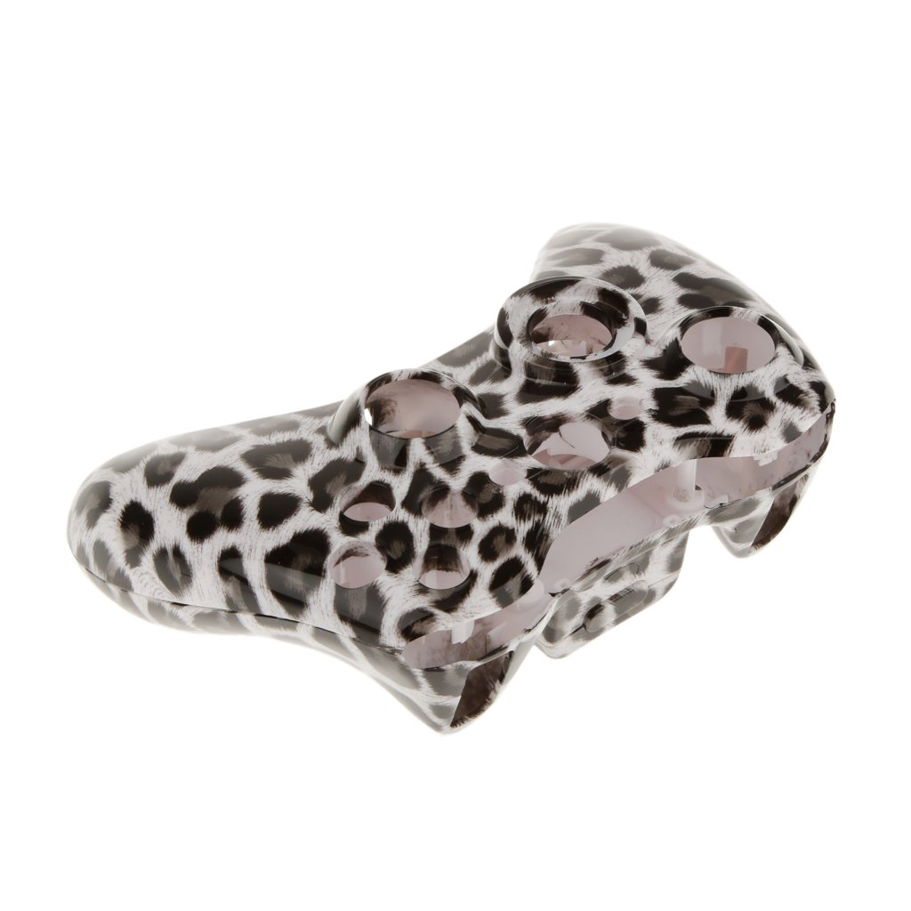 Plastic Replacement Case Shell Skin Button Housing Kit for Xbox 360 Controller-Black&White Leopard Easy Install Gaming Electronics