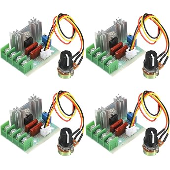 GUUZI 4pcs 2000W AC Motor Speed Controller with Wired Module Dimmer Speed Controller 110-220V 25A Adjustable Voltage Regulator for Adjusting Dimming