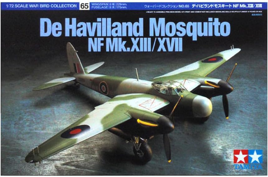 #60765 Tamiya De Havilland Mosquito NF Mk. XII/XVII 1/72 Scale Plastic Model Kit,Needs Assembly