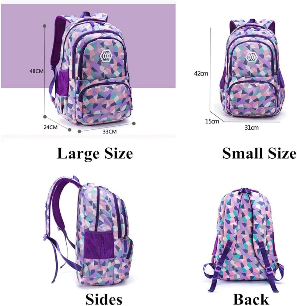 Adanina Geometric Prints Primary School Student Satchel Backpack Boys Book Bag School Bag for