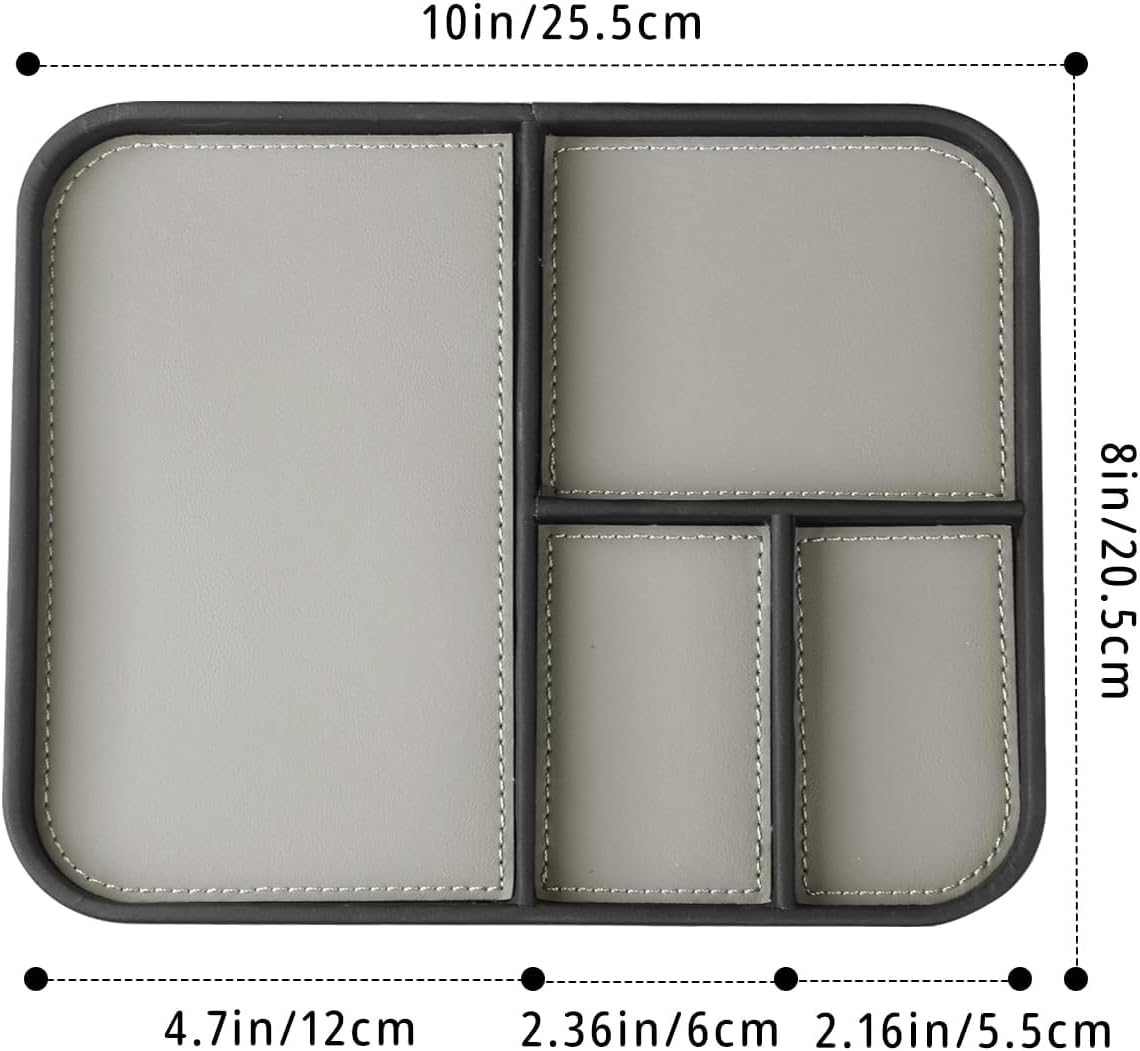 PUSU 1*Leather Valet Tray for Men + 1 * 360°Rotatable Remote Control Holder