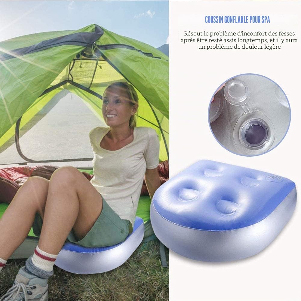 LATERN 2Pcs Siège D'appoint Gonflable, Coussin De Dossier De Siège D'appoint pour Spas avec 4 Ventouses pour Tous Les Jacuzzi Et Spas (47 x 37cm)