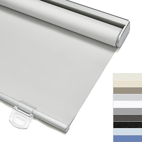 Keego Persianas enrollables de tamaño personalizado sin cordones, persianas de elevación de resorte, protección UV, persianas enrollables fáciles de