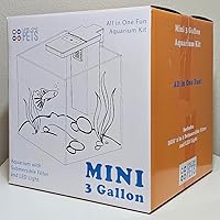 Vista 4 de Level One Pets Mini Betta de 3 galones, kit de acuario de peces pequeños, incluye filtro sumergible Duo 2 en 1 con luz LED