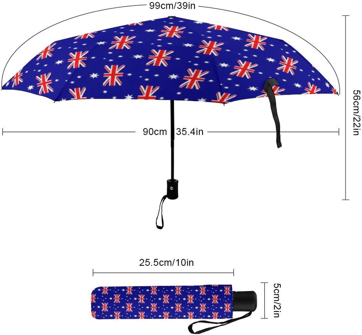 Australia Flag Compact Umbrella 3 Folding Windproof Automatic Umbrellas Portable Travel Accessories image 2