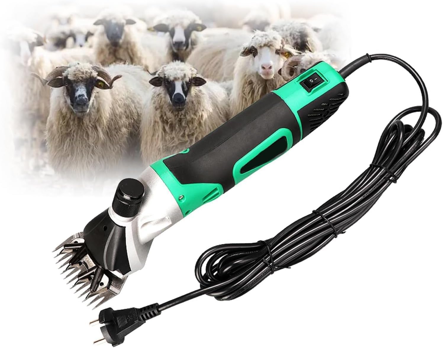 Forbici elettriche for Pecore Tosatrici elettriche for Pecore a Spinta Kit for toelettatura agricola Resistente for Pecore, Alpaca, capre e Altri Animali Pelosi Pesanti (Color : Green)