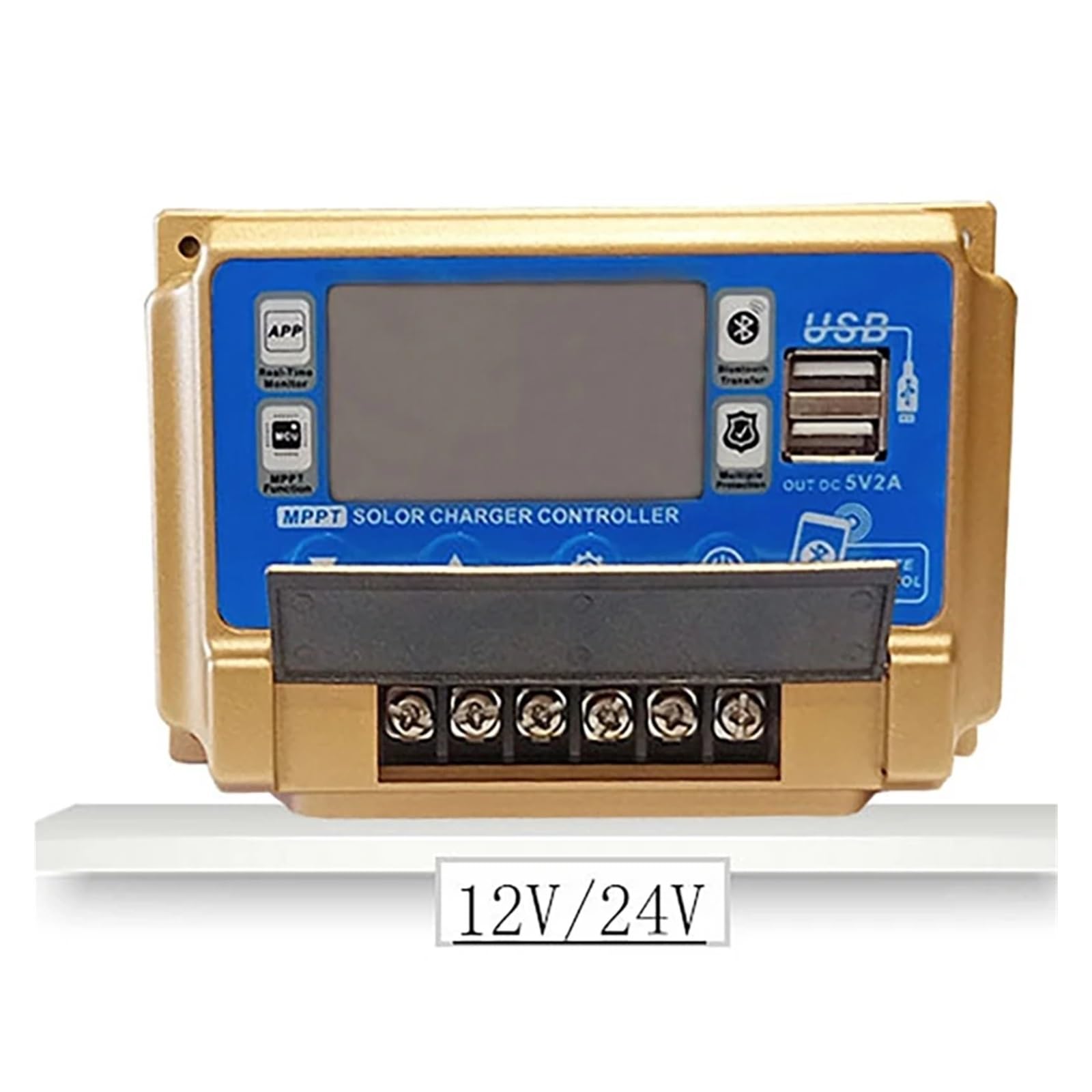 Alta Precisión Controlador de carga de Panel Solar MPPT 30A 40A 50A 60A 12V/24V LCD pantalla Digital Wifi controlador Solar USB Dual Ampliamente aplicable(40A)