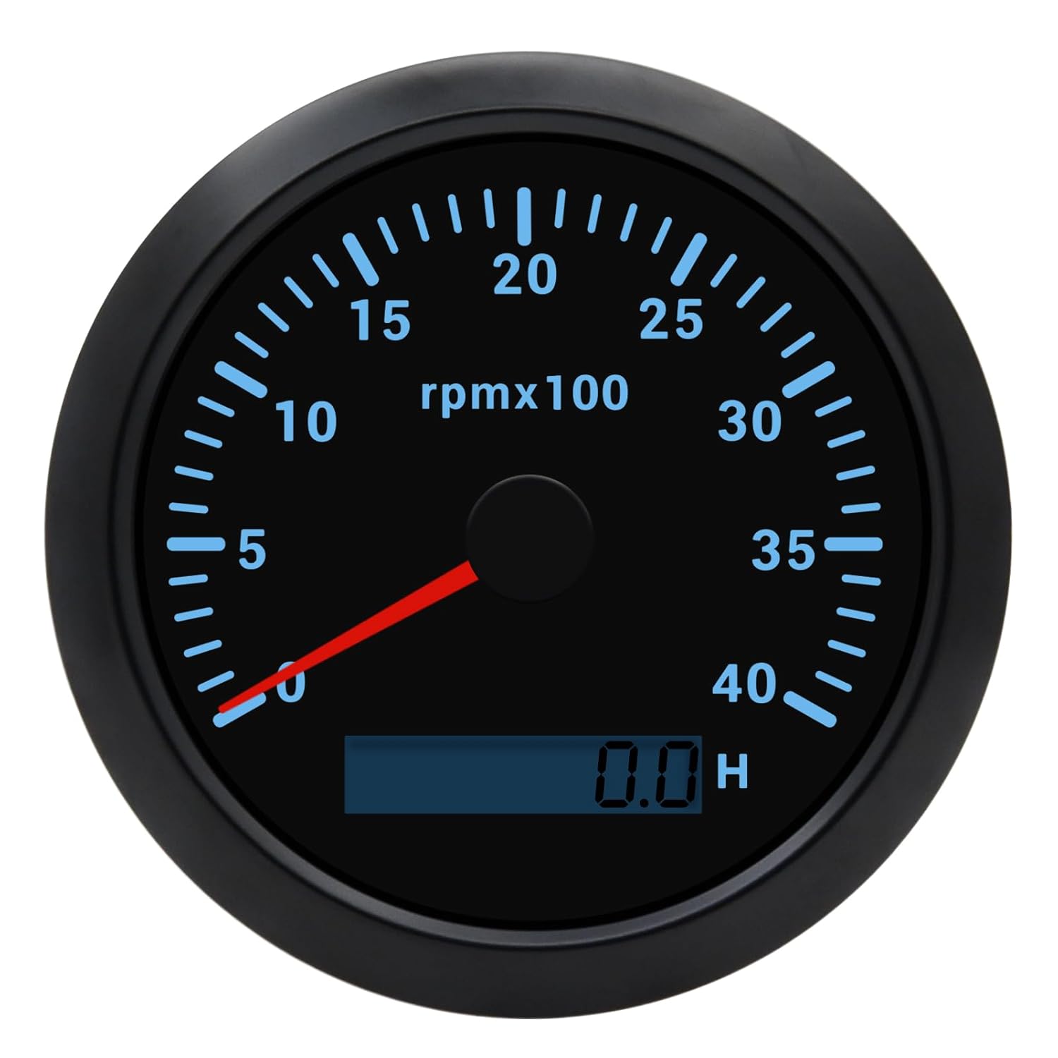 KAOLALI 85mm Tachometer for Marine Boat Motorcycle Car 0-4000 RPM Tacho Gauge with LCD Hourmeter 7 Colors Backlight