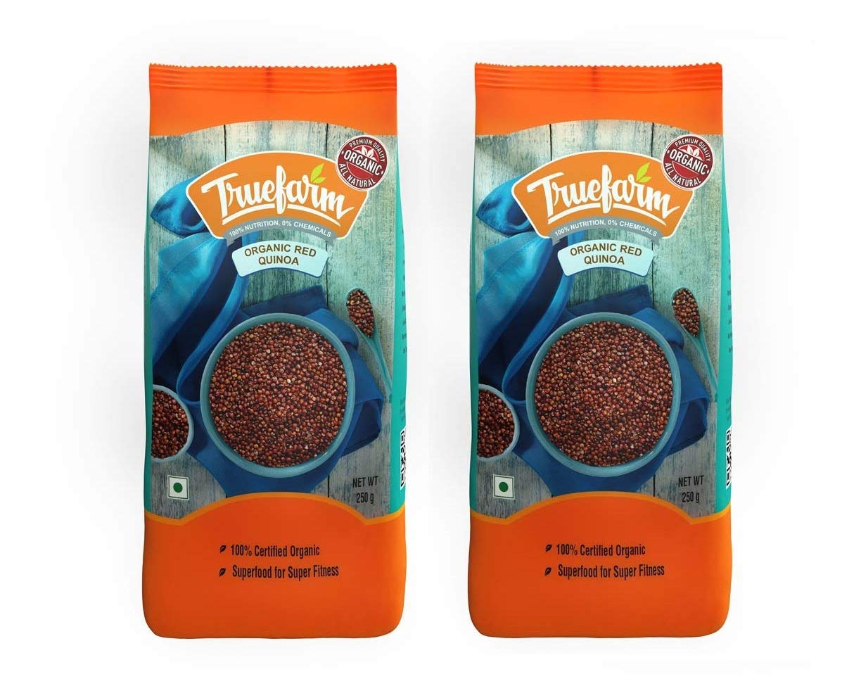 Truefarm Organic Red Quinoa | Rich in Fiber & Protein | Calcium Rich Superfood | Gluten Free Quinoa Seeds | Vegan Friendly | NPOP Certified | Pack of 2 (250g Each) (B088LSVZLH) Amazon Price History, Amazon Price Tracker