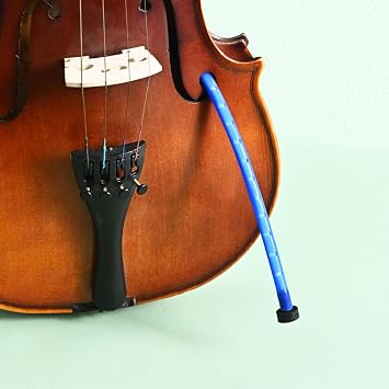 Violin Humidifier F-Hole Moisture Control System - Soft Silicone Tube Prevents Cracking & Warping - High Absorbency Sponge Instrument Maintenance Accessory for 4/4 3/4 Violins & Violas Blue