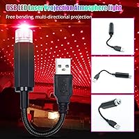 Vista 6 de HONLEEX - Proyector USB de luz nocturna para techo, LED, compacto, rojo, paquete de 1