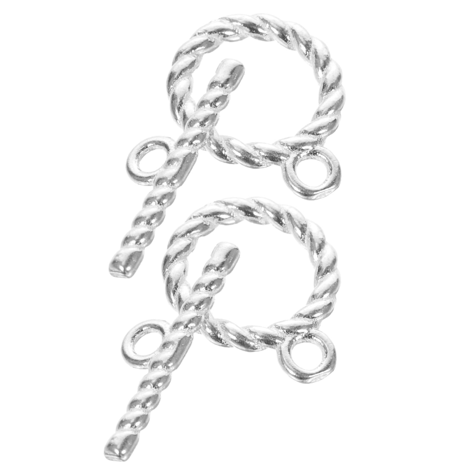 10 Sätze Sterling Silber DIY Toggle Verschluss Langlebiger Armband Halskettenverschluss Einfach zu Befestigen Geeignet für Schmuckherstellung und Reparatur