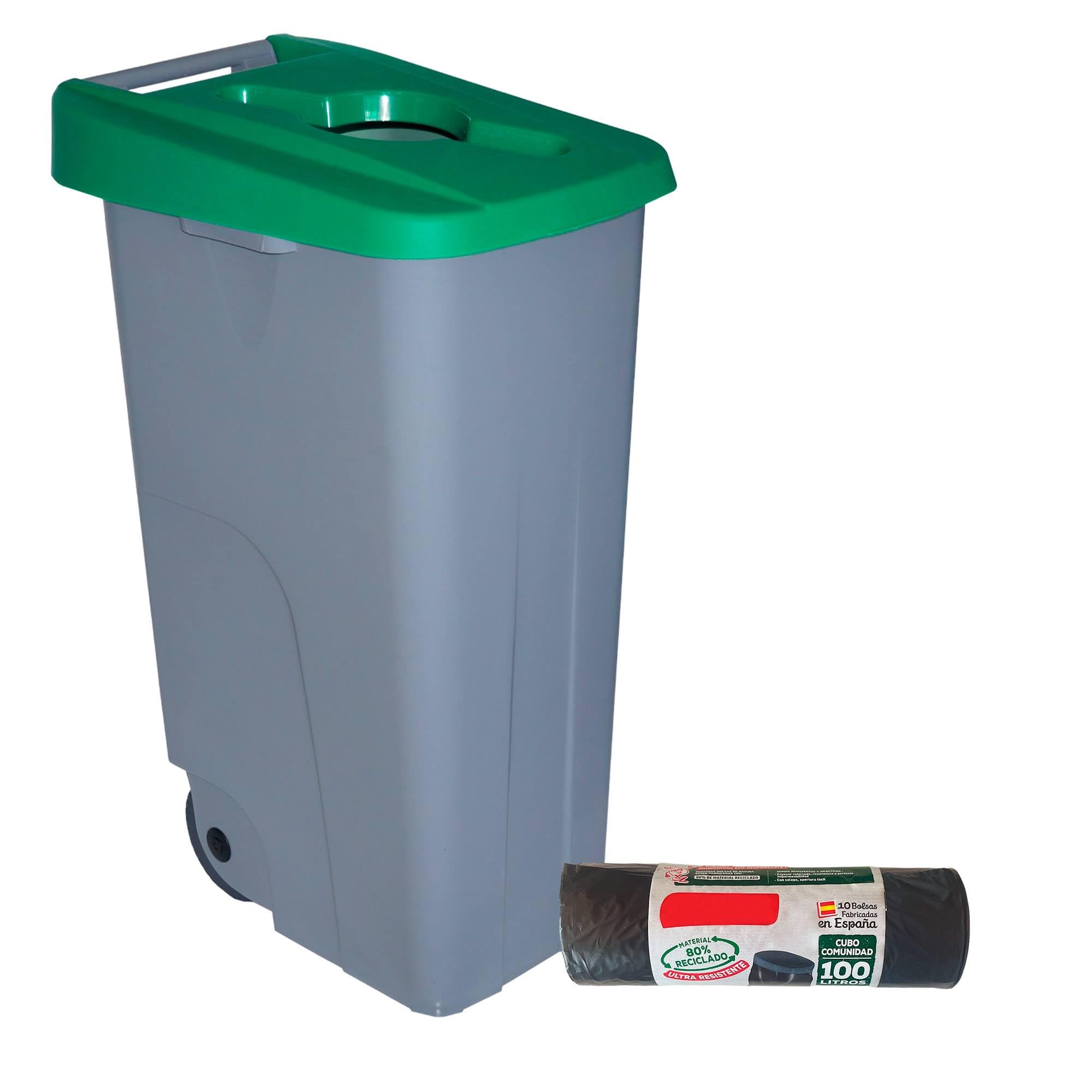 Famesa 23240 wiadro z recyklingu pokrywka/szczelina 85 l zielone