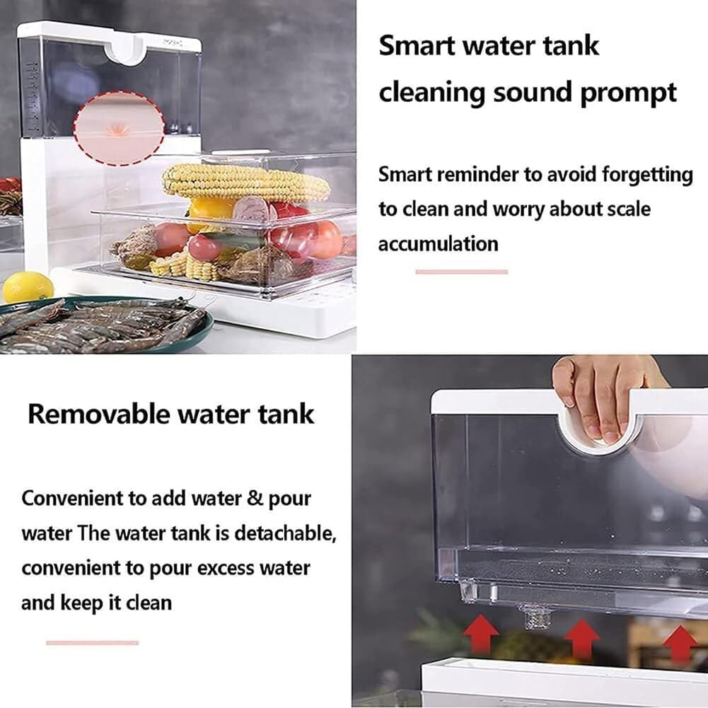 Vaporiera per Verdure 1500 W - Vaporiera Digitale A 3 Livelli con capacità di 18,8 L - Spegnimento Automatico E Timer da 60 Minuti - Vaporiera Elettrica Multifunzione per Cucinare Verdure, Carne