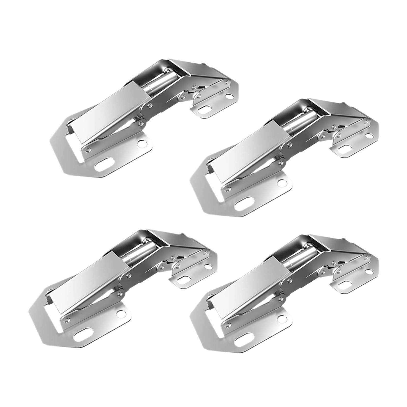 Sensumepb 4Pcs 10.5Cm(4.15Inch 2 Or 4 Pack Hidden Hinges For Frameless Cabinet Doors, Concealed Surface Mount Hardware(4Pcs 10.5Cm(4.15Inch)