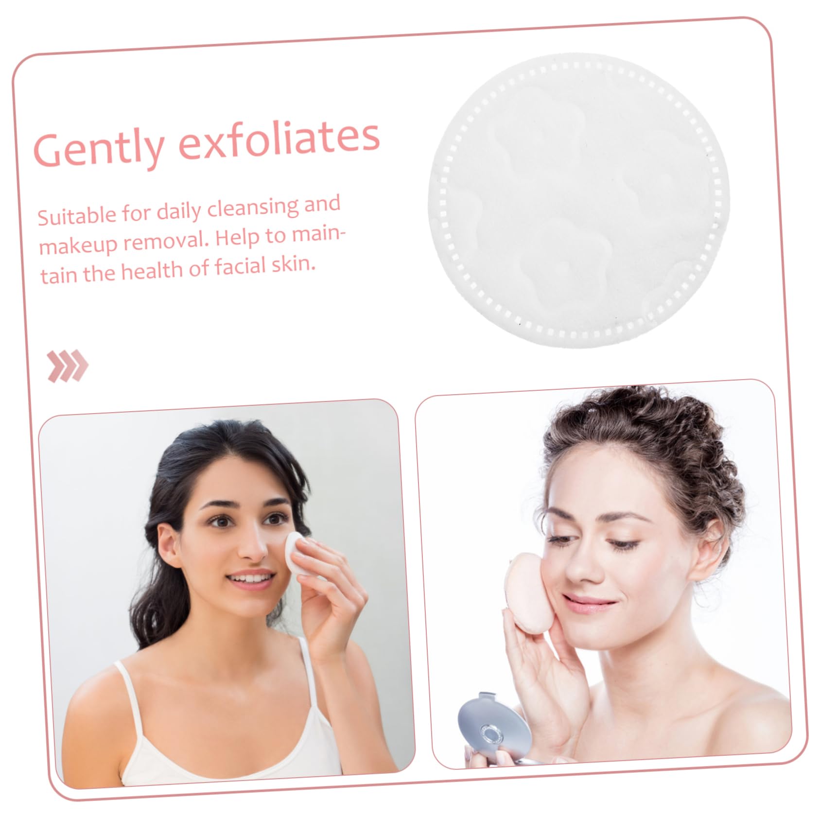 Gogogmee 2pcs 1 Facial Cleansing Pads Cotton Makeup Remover Pads Exfoliating Rounds Cleansing
