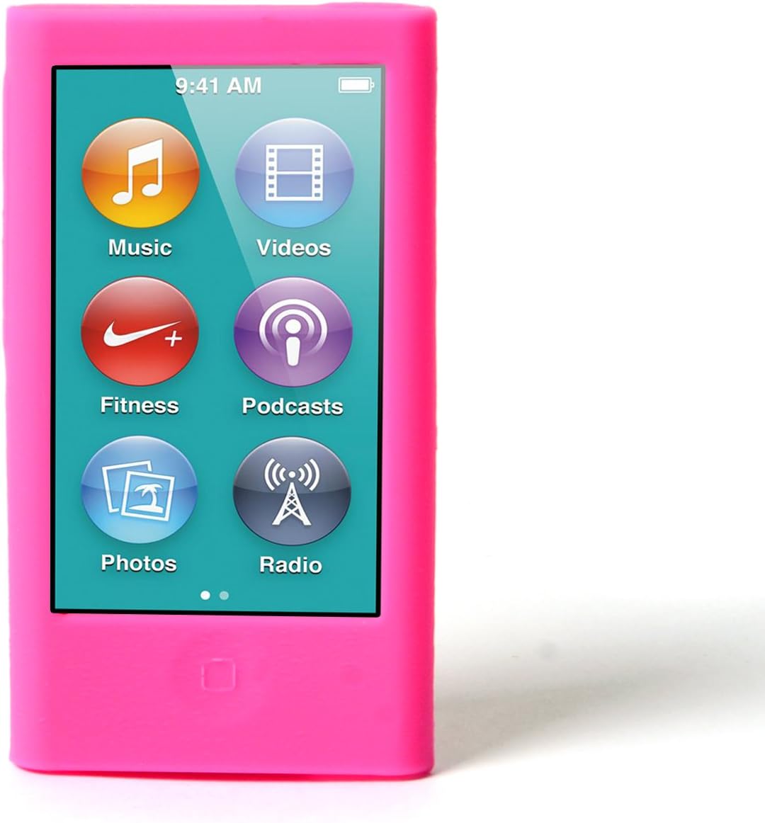 Silicone Cases Skins Covers for New iPod Nano 8th Generation 7th Generation with Cleaning Wipe (Hot Pink)