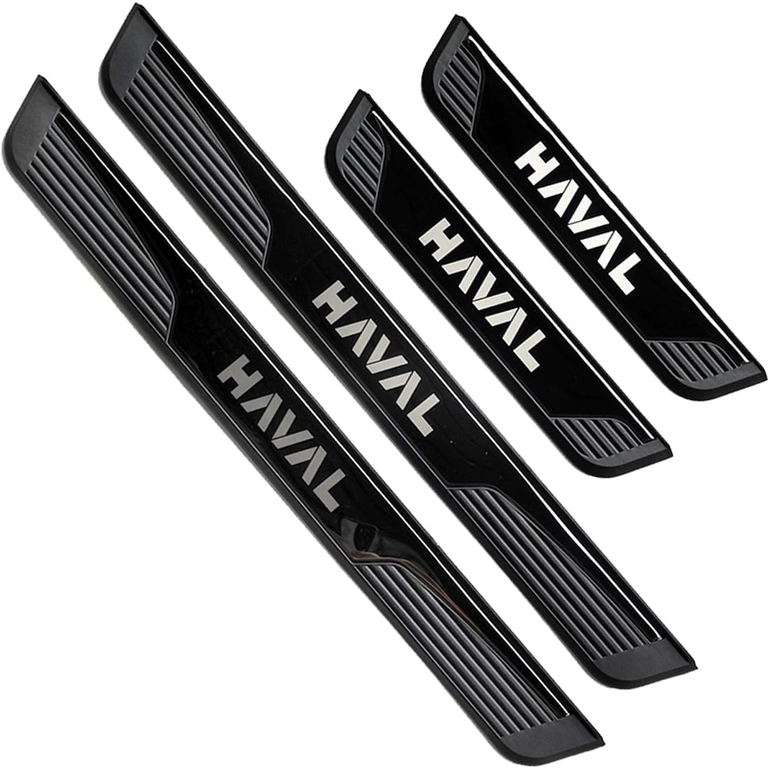 Stainless Door Sill Protector Kick Plate Entry Guard Kit for GWM Haval Jolion H6 GT 2024 Interior Accessory (Black Haval)