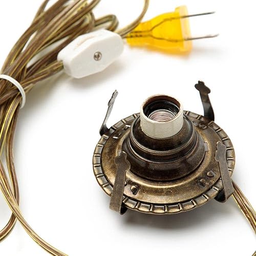 Miniatura 2 de Factory Direct Craft Paquete de 3 kits de cableado de lámpara de quemador de convertidor eléctrico de latón antiguo, kits de iluminación con