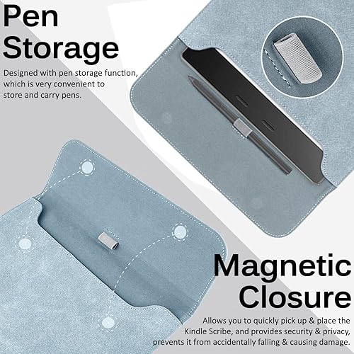 Miniatura 4 de Miimall Funda compatible con Kindle Scribe 2022, de cuero de alta calidad, funda protectora de cuero para Kindle Scribe de 10.2 pulgadas (versión