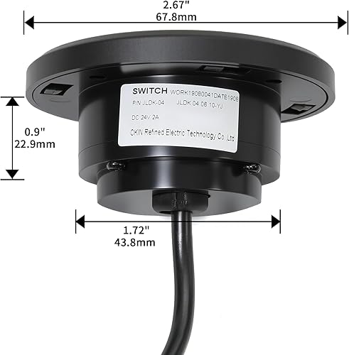 Miniatura 2 de Okin Piezas de repuesto para sillón reclinable, 2 botones de control de mano redondo, enchufe de 5 pines, reemplazo de control de silla elevadora