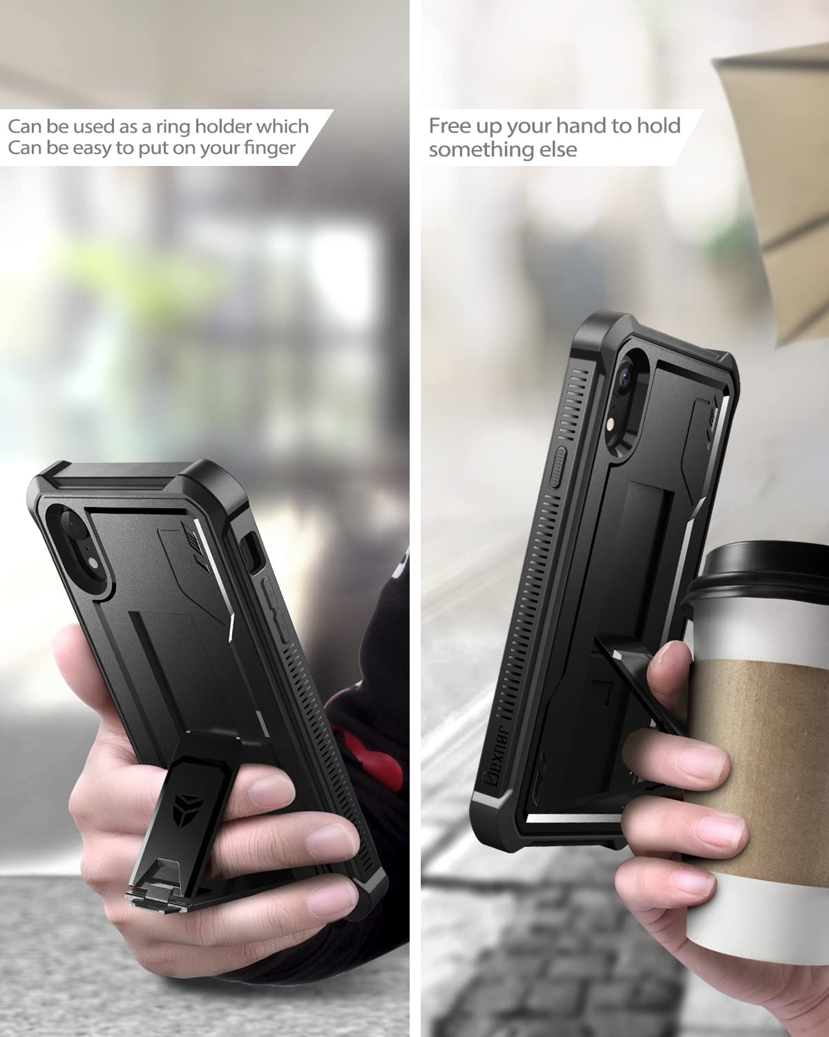 Dexnor Case For IPhone Xs Max With Screen Protector Full Body Bumper Kickstand Heavy-Duty Shockproof Rugged Cover. Green - View #7
