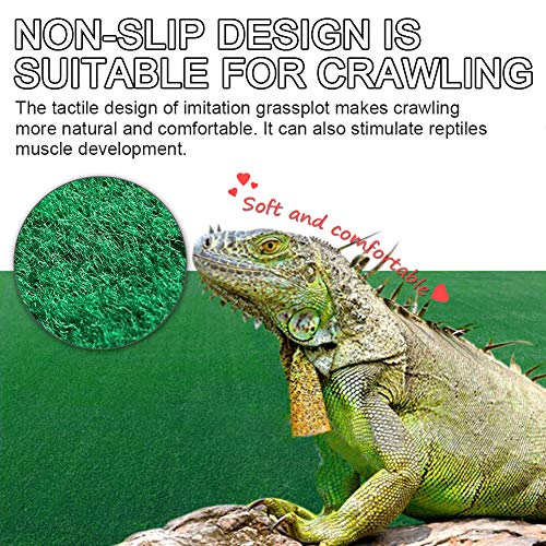Reptile Carpet 4Pcs Terrarium Substrate Liner Pet Habitat Bedding Soft Green Mat For Bearded Dragon Lizards Gecko Chamelon Iguana Turtles Snakes (19.7" X 11.8") #TOP2