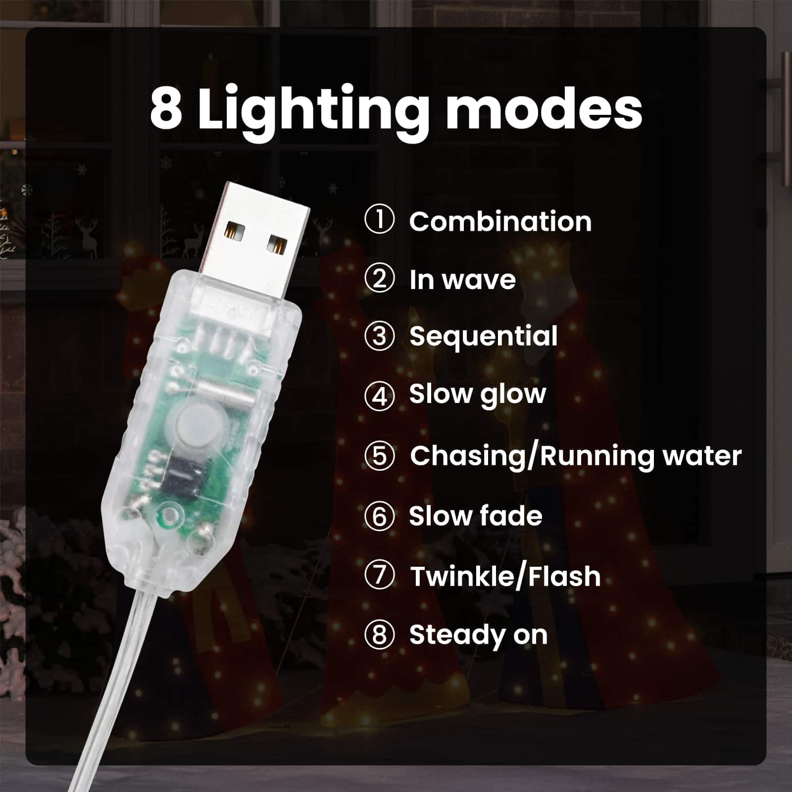 vidaXL Iluminación navideña de los 3 Reyes Magos 3 uds. LED 105 cm